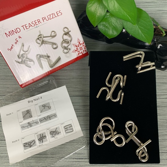 🍁Mind Teaser Puzzles - Set of Four Steel Puzzles - Picture 2 of 5